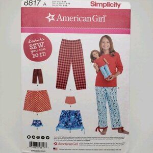 Simplicity 8817 Sewing Pattern American Girl 18" Doll & Girl Clothes Size 8-16